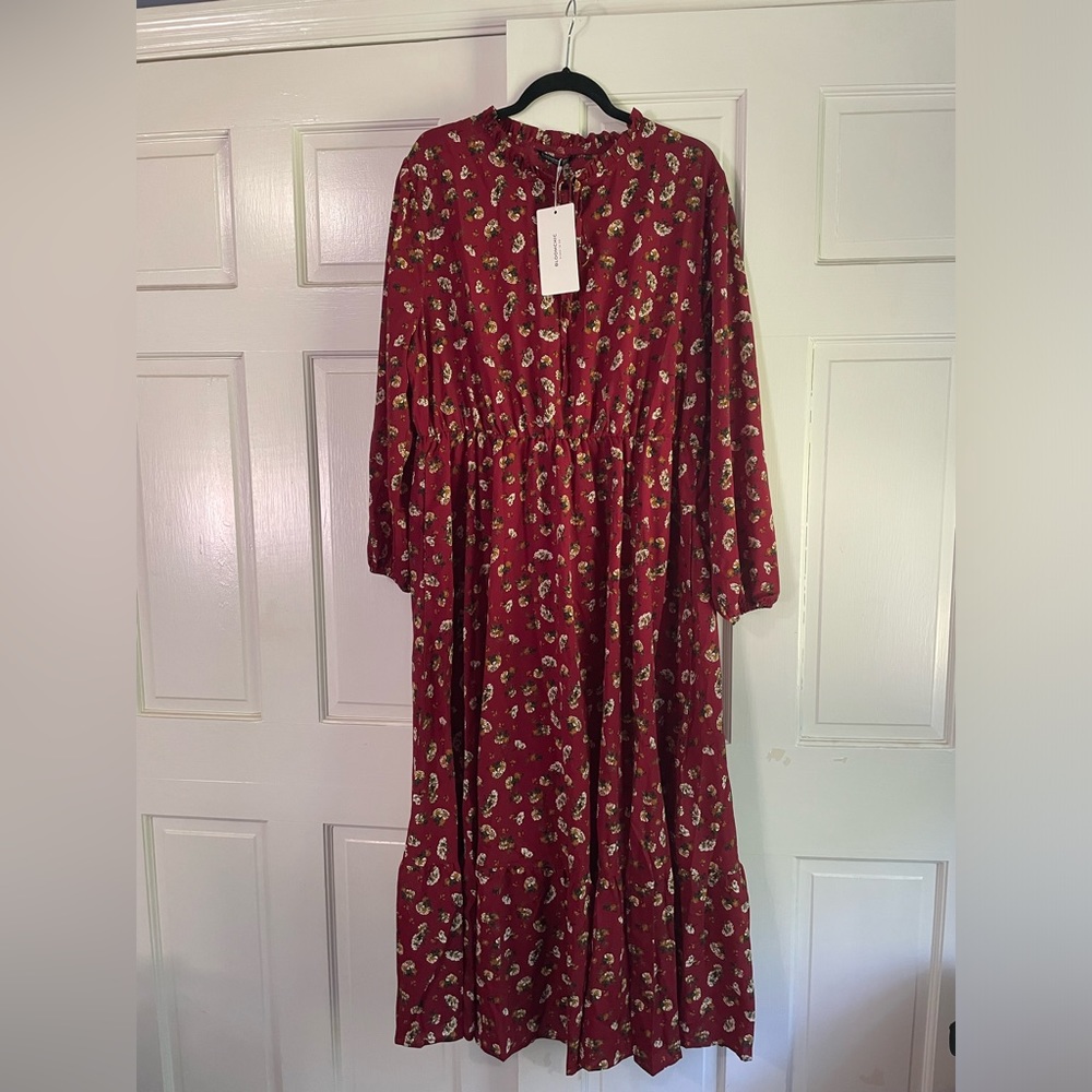 Burgundy Floral Bloomchic Maxi Dress